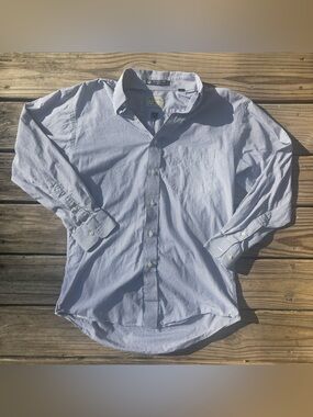 Perlis Blue and White Pinstripe Button Front Shirt